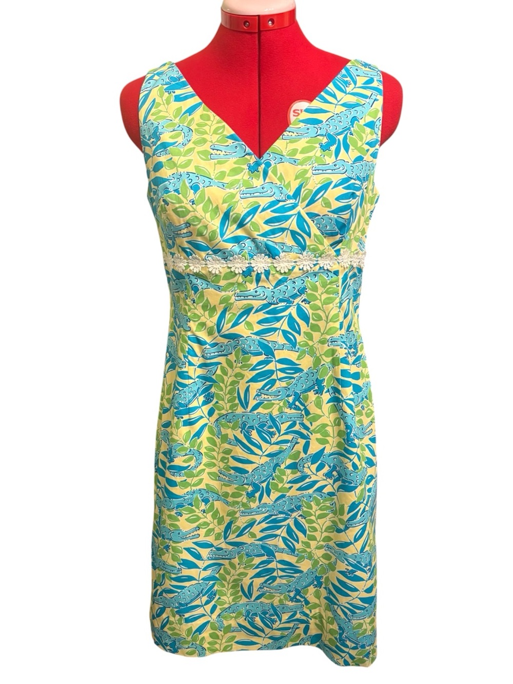 Y2K Lilly Pulitzer White Tag Mimosa Everglades Alligator Shift Dress
